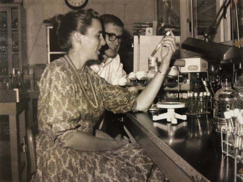 Claire and Douglas Berg in the lab