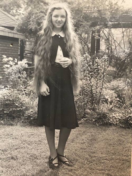Claire Berg in her father's garden