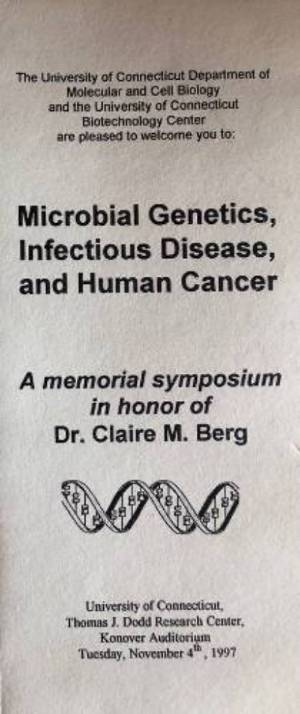 Brochure from a symposium at UConn memorializing Dr. Claire M. Berg