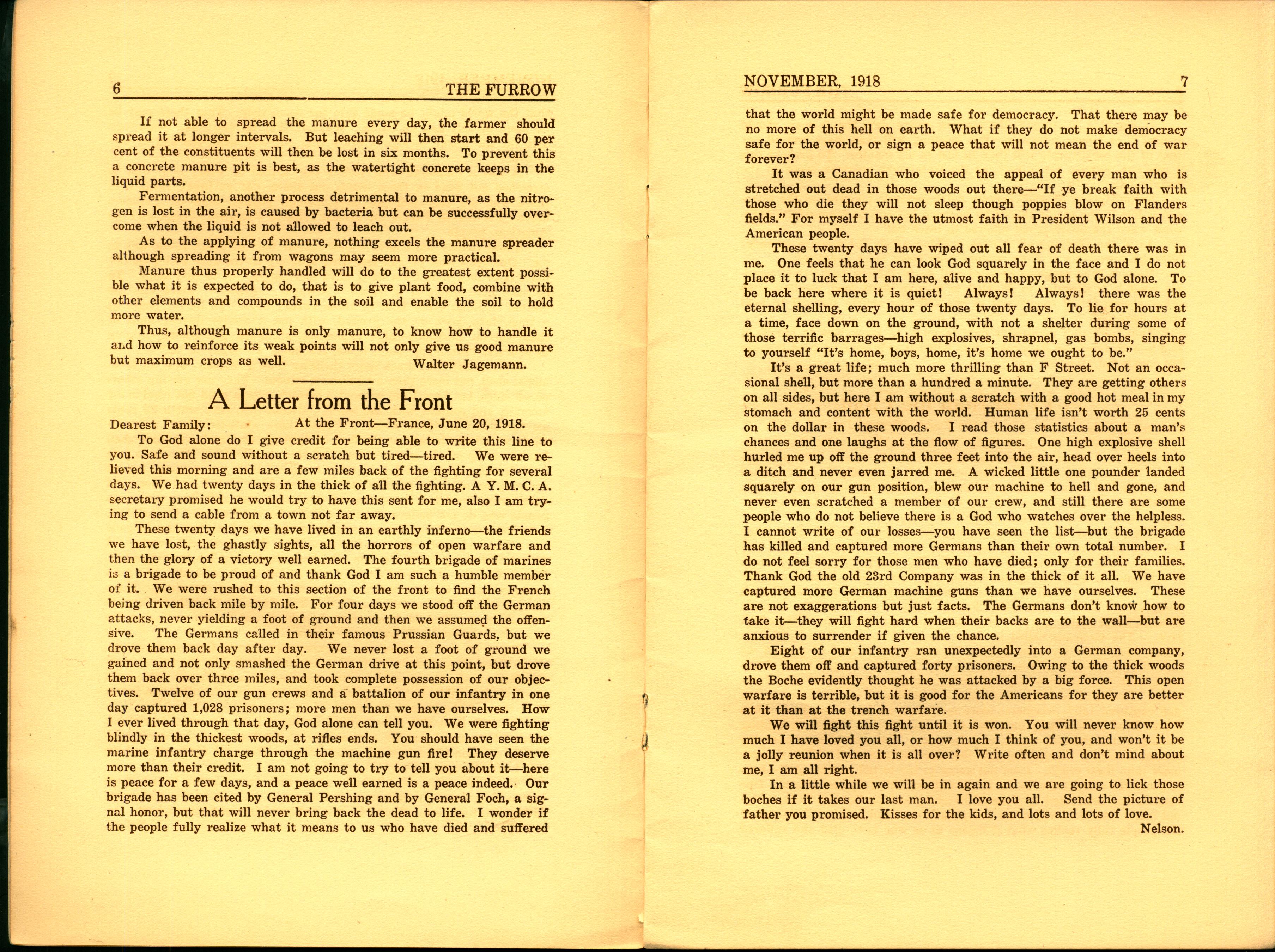 A letter written by a student serving in France.