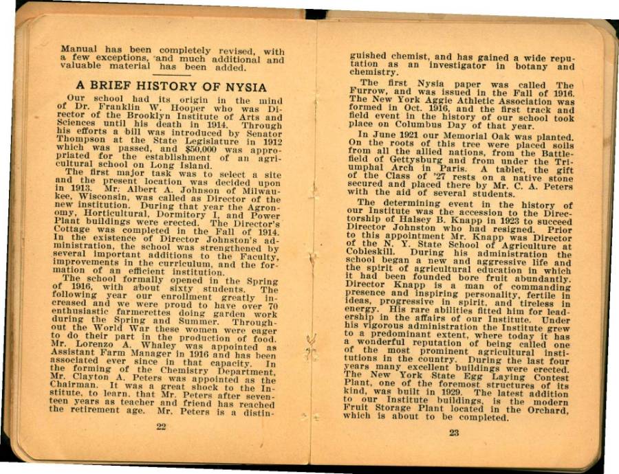 From the 1933-1934 Freshman Manual about the Memorial Oak